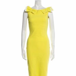 Chiara Boni Vibrant Yellow Midi Dress